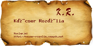 Kácser Rozália névjegykártya