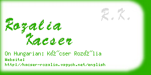 rozalia kacser business card